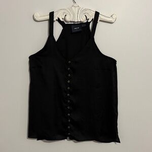 Anthropologie Black Button-Front Silk Cami Women’s Shirt